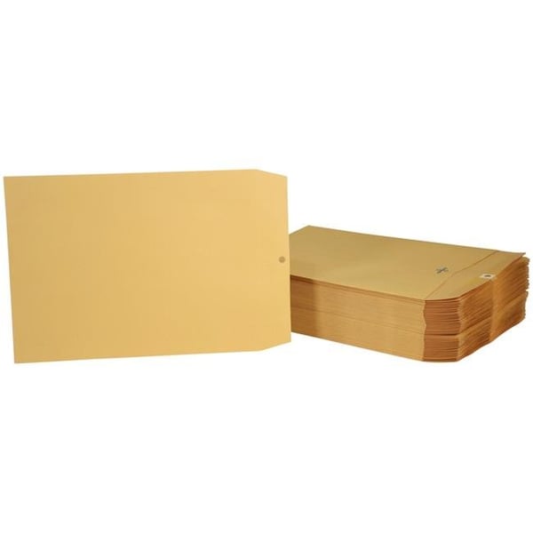 School Smart 2013891 9.5 x 12.5 in. Kraft Envelope with Clasp; Kraft Brown - Pack of 100